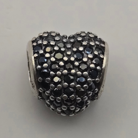 Soufeel 925 Sterling Silver Black CZ Pave Sparkle Charm ~ Fits Pandora Bracelet - Picture 1 of 8